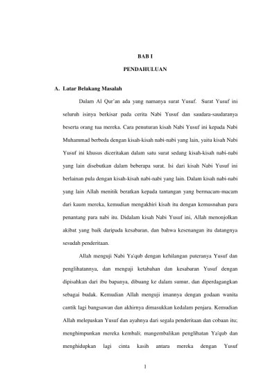 NILAI NILAI PENDIDIKAN KARAKTER BANGSA DALAM KISAH NABI YUSUF A.S SKRIPSI