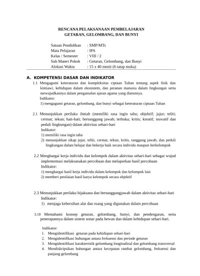 Top PDF RPP VIII Bab 10 Getaran, Gelombang, dan Bunyi - 123dok.com