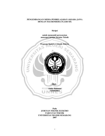 PENGEMBANGAN MEDIA PEMBELAJARAN AKSARA JAWA DENGAN MACROMEDIA FLASH MX.
