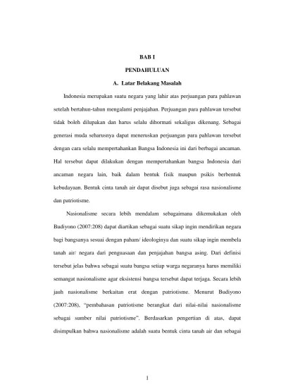 PENDAHULUAN Konstruksi Nilai-Nilai Nasionalisme Dan Patriotisme Pada Syair  Lagu Perjuangan Indonesia (Studi Hermeneutika pada Lagu-lagu Perjuangan  Ciptaan C. Simanjuntak).