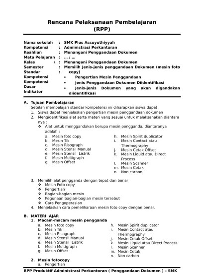 RPP MGMP Penggandaan Dokumen