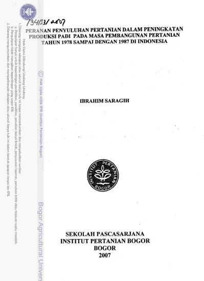 Top PDF Peranan penyuluhan pertanian dalam peningkatan produksi padi pada  masa pembangunan pertanian tahun 1978 sampai dengan 1987 di Indonesia -  123dok.com