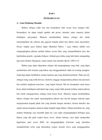 Top PDF PENDAHULUAN Analisis Gaya Bahasa Pada Cerpen Karya Siswa SMA Batik  1 Surakarta Tahun 2011/2012. - 123dok.com