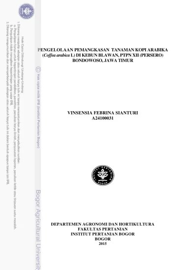 Последние твиты от ptpn xii (@ptpnxii). Pengelolaan Pembibitan Kopi Arabika Coffea Arabica L Di Kebun Kalisat Jampit Ptpn Xii Bondowoso Jawa Timur