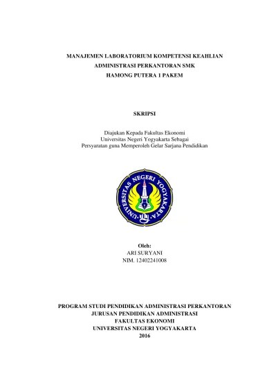 KETERSERAPAN LULUSAN KOMPETENSI KEAHLIAN ADMINISTRASI PERKANTORAN SMK BIDANG  STUDI KEAHLIAN BISNIS DAN MANAJEMEN DI KABUPATEN BANTUL DALAM DUNIA KERJA.