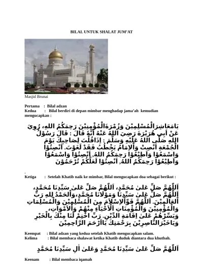 BILAL UNTUK SHALAT JUMAT