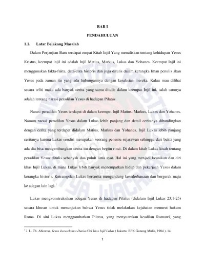 Top PDF Institutional Repository | Satya Wacana Christian University:  Keputusan Pilatus dalam Narasi Peradilan Yesus Menurut Injil Lukas -  123dok.com