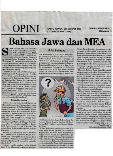 Bahasa Jawa dan MEA.