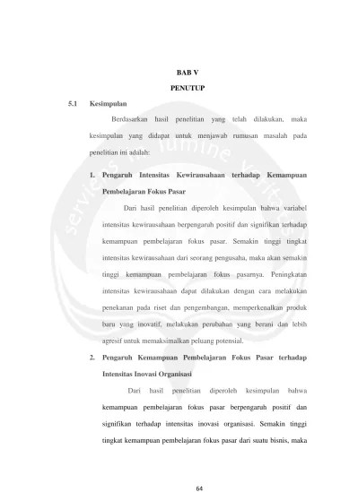 PENUTUP PENGARUH KEWIRAUSAHAAN, KEMAMPUAN PEMBELAJARAN FOKUS PASAR DAN  INOVASI ORGANISASI TERHADAP KEUNGGULAN BERSAING BERKELANJUTAN PADA USAHA  KECIL MENENGAH KERAJINAN GERABAH DAN KULIT DI BANTUL, YOGYAKARTA.