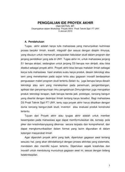 PENGGALIAN IDE PROYEK AKHIR