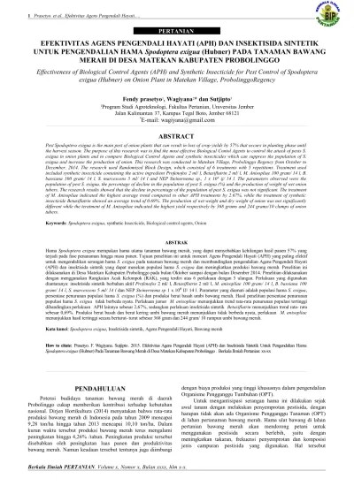 Top PDF EFEKTIVITAS AGENS PENGENDALI HAYATI (APH) DAN INSEKTISIDA SINTETIK  - 123dok.com