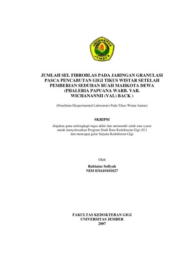 Top PDF Sel Fibroblas Jaringan Pada Granulasi Pasca Pencabutan Gigi -  123dok.com