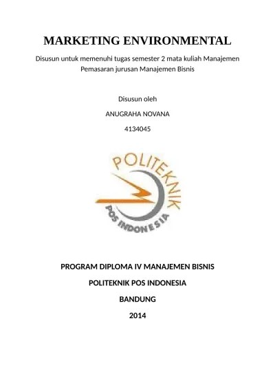 Marketing 3 Marketing Environment