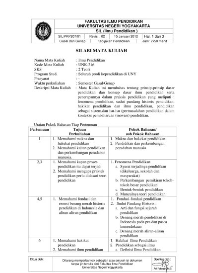 SILABUS ilmu pendidikan