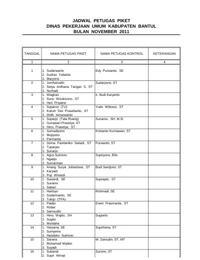 13. JADWAL PIKET KEBERSIHAN