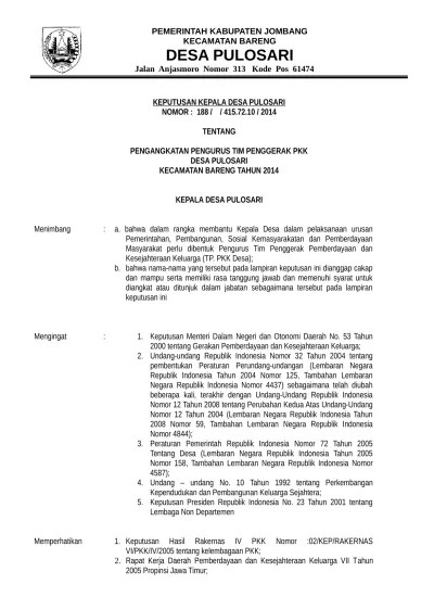Tapi baru ditingkat atas, nanti akan saya pilih lagi sampai ke . Contoh Surat Keputusan Penetapan Juara Lomba Pkk Laporan Hatinya Pkk Kota The Collection That Consisting Of Chosen Picture And The Best Amongst Others