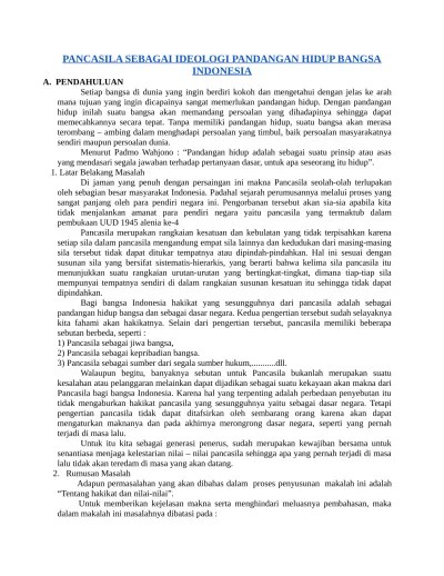 Makalah Pancasila sebagai Pandangan Hidu