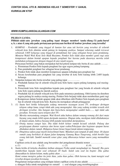 Soal UTS Kelas 7 Semester 1 Kurikulum 2013 Thn 2016 2017 - Administrasi  Sekolah uts pkn k13 7