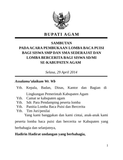 sambutan lomba puisi n cerita