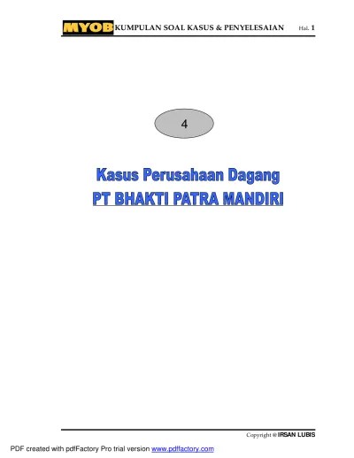 kasus dagang pt bhakti patra mandiri