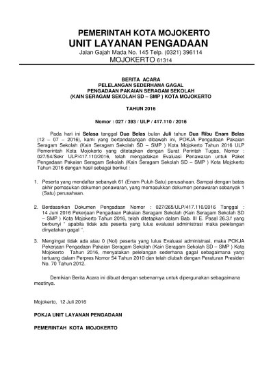 3. Pelelangan Gagal 1 SERAGAM SD SMP (1)