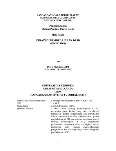 RAT-SAT Tutorial Pendas (S1-PGSD) RAT