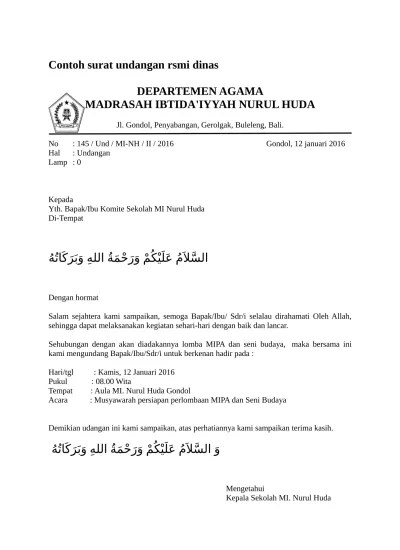 Top PDF contoh surat undangan resmi - 123dok.com