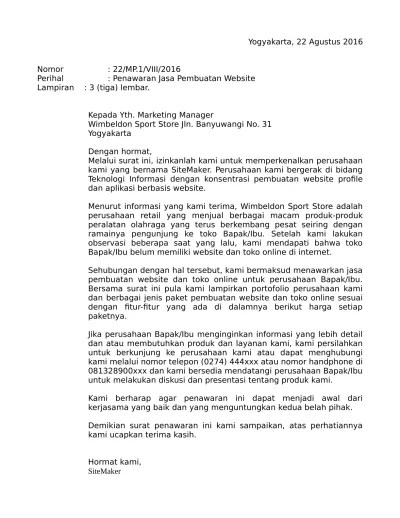 Top PDF contoh surat penawaran jasa - 123dok.com