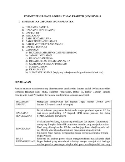 panduan tugas praktek