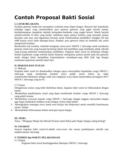 proposal kegiatan osis terkait bakti sosial