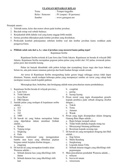 Top PDF Soal UTS Matematika Kelas 4 Kurikulum 2013 Revisi 2017 - 123dok.com
