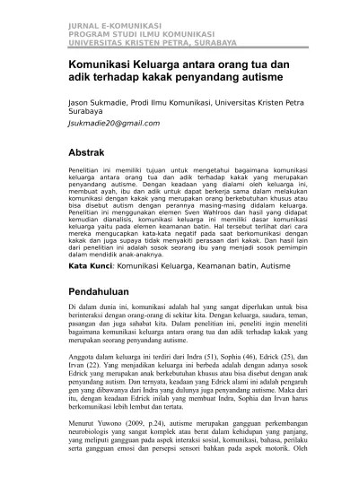 PROSES PENERIMAAN DIRI KAKAK TERHADAP HADIRNYA ANGGOTA KELUARGA BARU (ADIK)