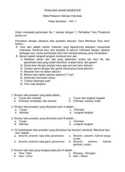 Top Pdf Soal Bahasa Indonesia Kelas 8 (K13) - 123Dok.com