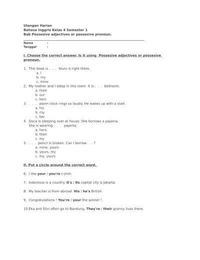 Top PDF ULANGAN BAHASA INDONESIA BAB 1 SEMESTER I - 123dok.com