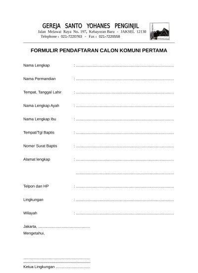 FORMULIR PENDAFTARAN CALON PENGURUS OSIS
