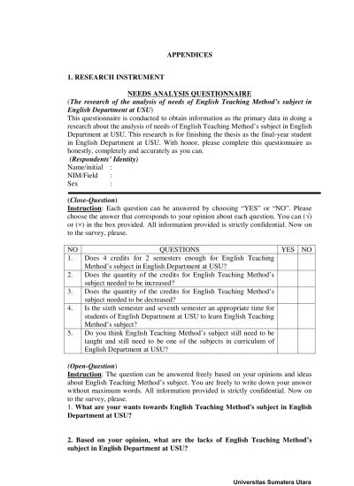 English Teaching Method’s Subject in English Department at University of  Sumatera Utara: A Needs Analysis