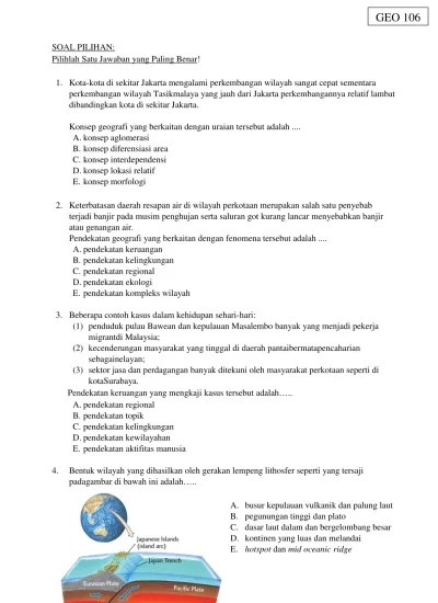 SOAL LATIHAN USBN GEOGRAFI SMA TAHUN 2018 | PENDIDIKAN SMA GEOGRAFI K2006