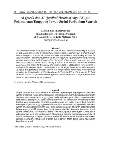 Top PDF Al-Qardh dan Al-Qardhul Hasan sebagai Wujud Pelaksanaan Tanggung  Jawab Sosial Perbankan Syariah - 123dok.com