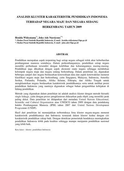 Top PDF ANALISIS KLUSTER KARAKTERISTIK PENDIDIKA (1) - 123dok.com