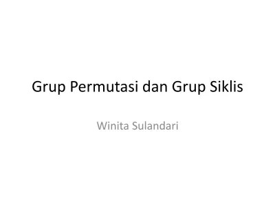 Grup Permutasi dan Grup Siklis
