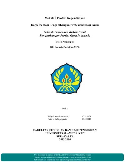DAFTAR PUSTAKA Implementasi Pengembangan Keprofesian Berkelanjutan Bagi Guru -Guru Bersertifikasi Pendidik Di SMK Bhinneka Karya Simo-Boyolali.
