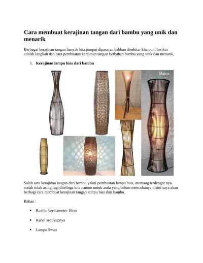 Cara membuat kerajinan tangan dari bambu