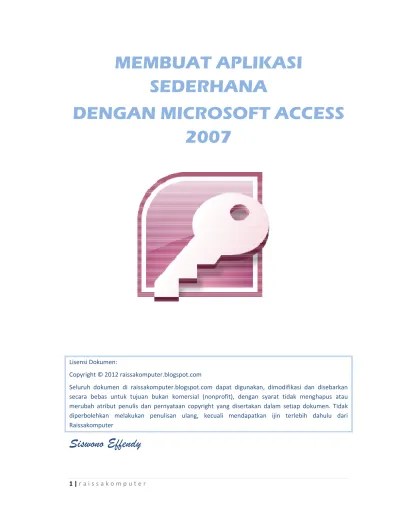 MEMBUAT APLIKASI SEDERHANA DENGAN MICROSOFT ACCESS