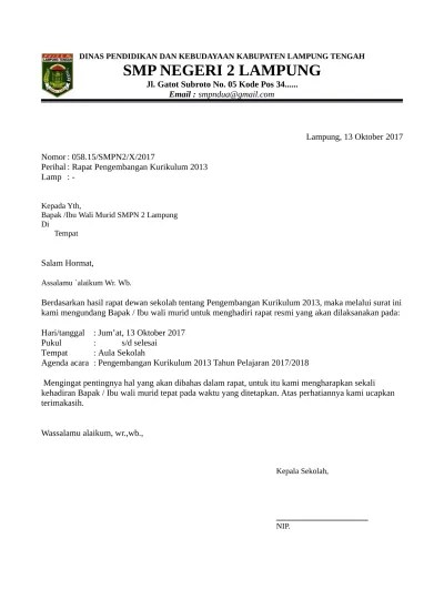 Contoh Surat Undangan Resmi Kegiatan Perpisahan Sekolah