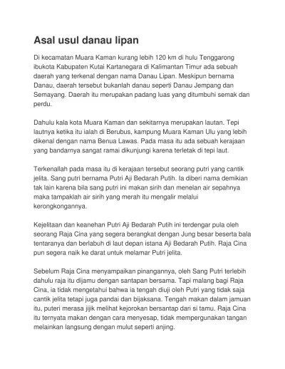 Asal usul danau maninjau lipan