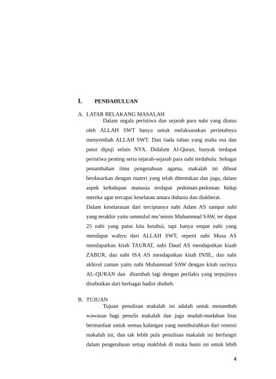 Kisah 4 nabi yang menerima kitab suci (1)