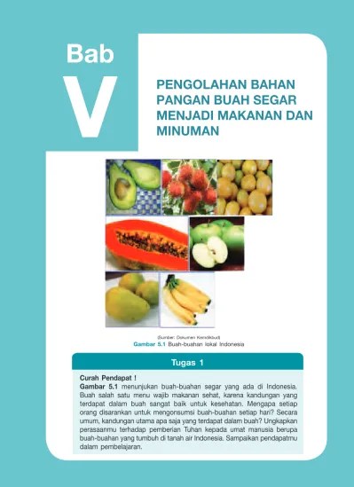 Bab 5 Pengolahan Bahan pangan Buah Segar Menjadi Makanan dan Minuman