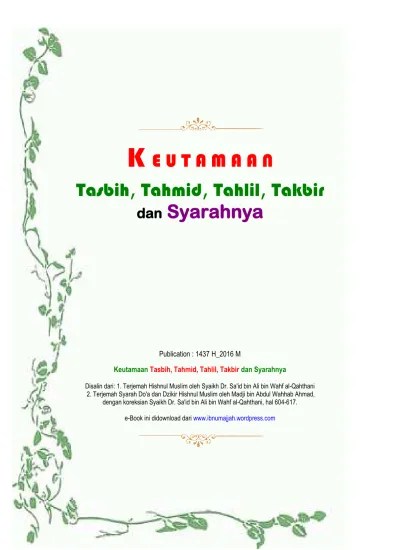 Top PDF Tasbih, Tahmid, Tahlil, Takbir - 123dok.com