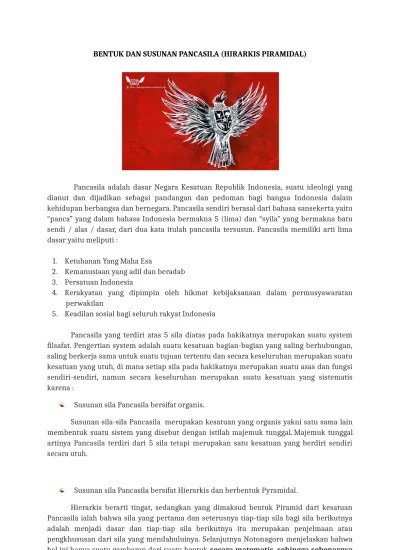 BENTUK DAN SUSUNAN lahir PANCASILA