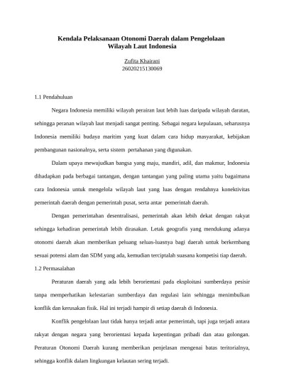 Kendala Pelaksanaan Otonomi Daerah dalam